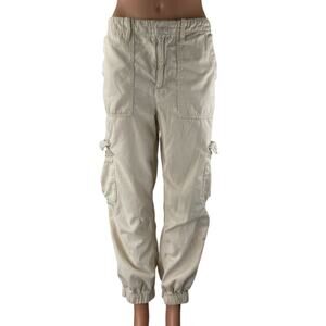 Urban Outfitters BDG White High Waist Jogger Utility Cargo Trousers Pants Size M